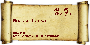 Nyeste Farkas névjegykártya